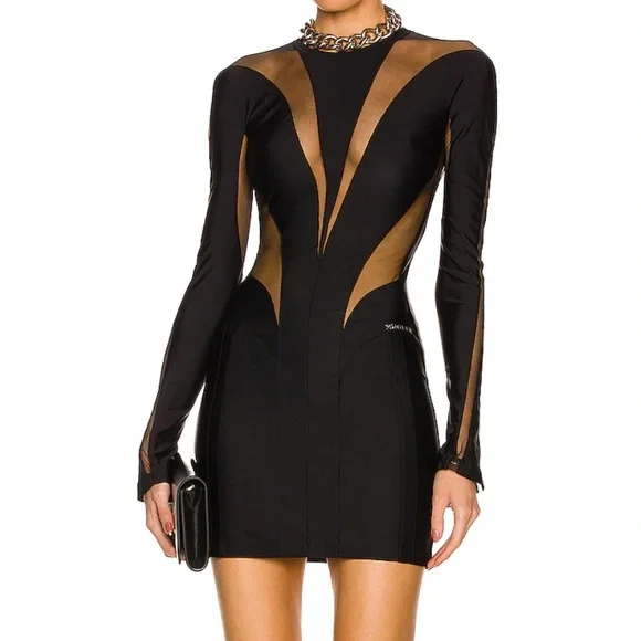 Mugler | Dresses | Mugler Black Dress | Poshmark
